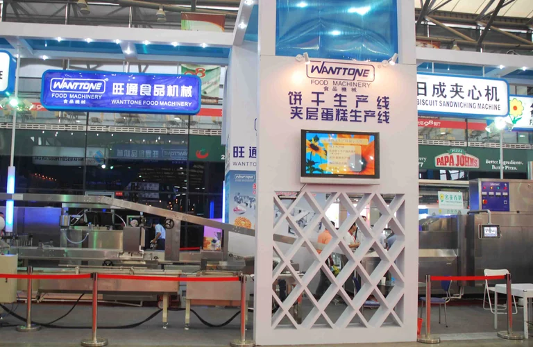 Wanttone exhibition booth with production-line information and equipment