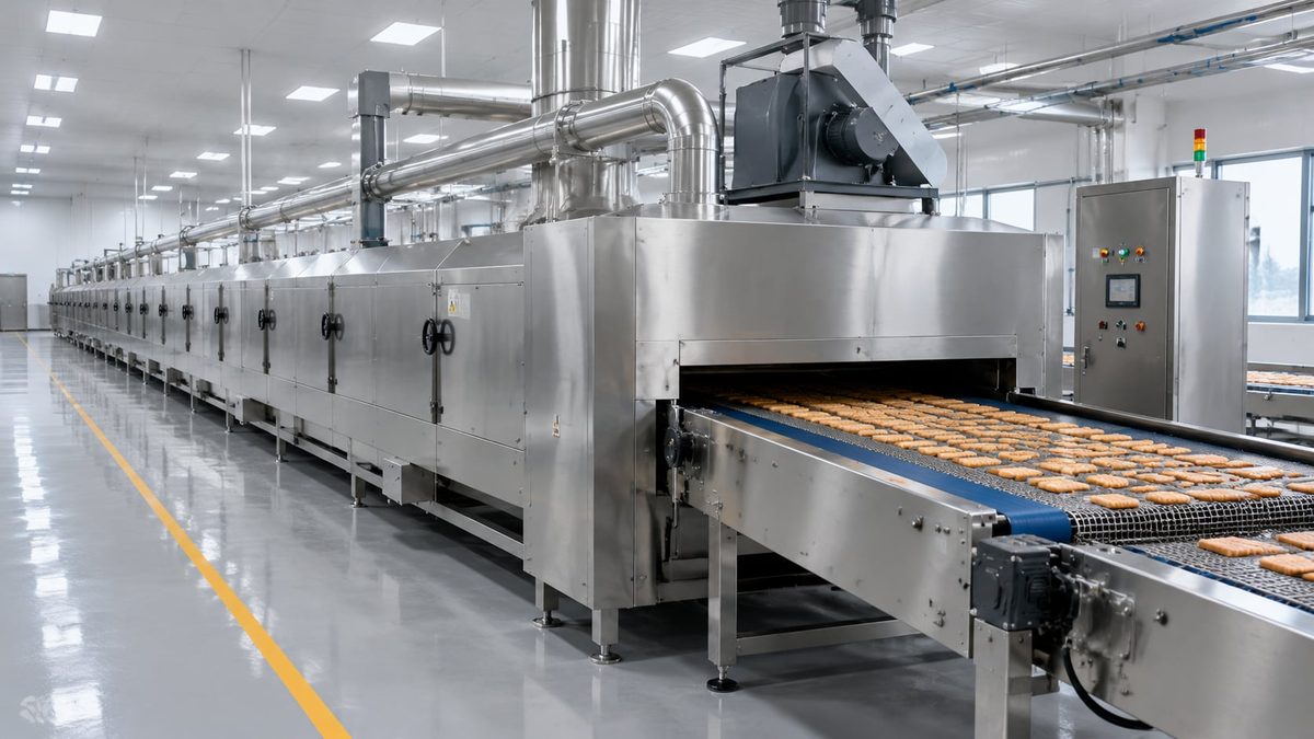 Illustrative tunnel baking section for a hard-biscuit reference scope