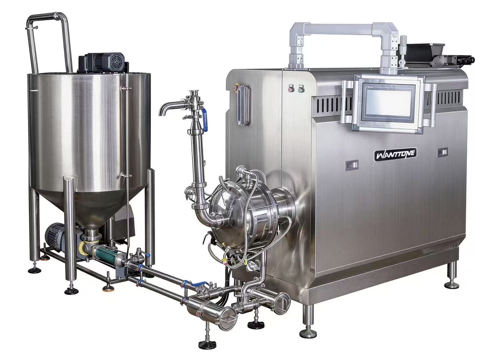 Industrial cream mixer and aeration system with a stainless-steel mixing tank