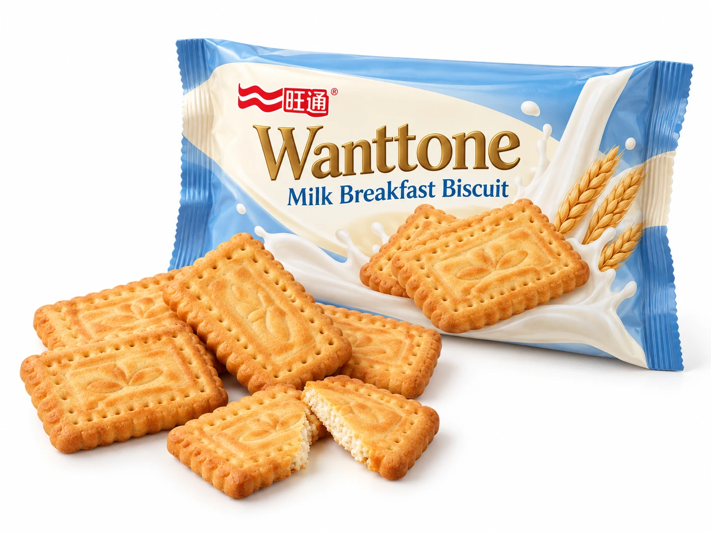 Milk Breakfast Biscuit with Wanttone packaging