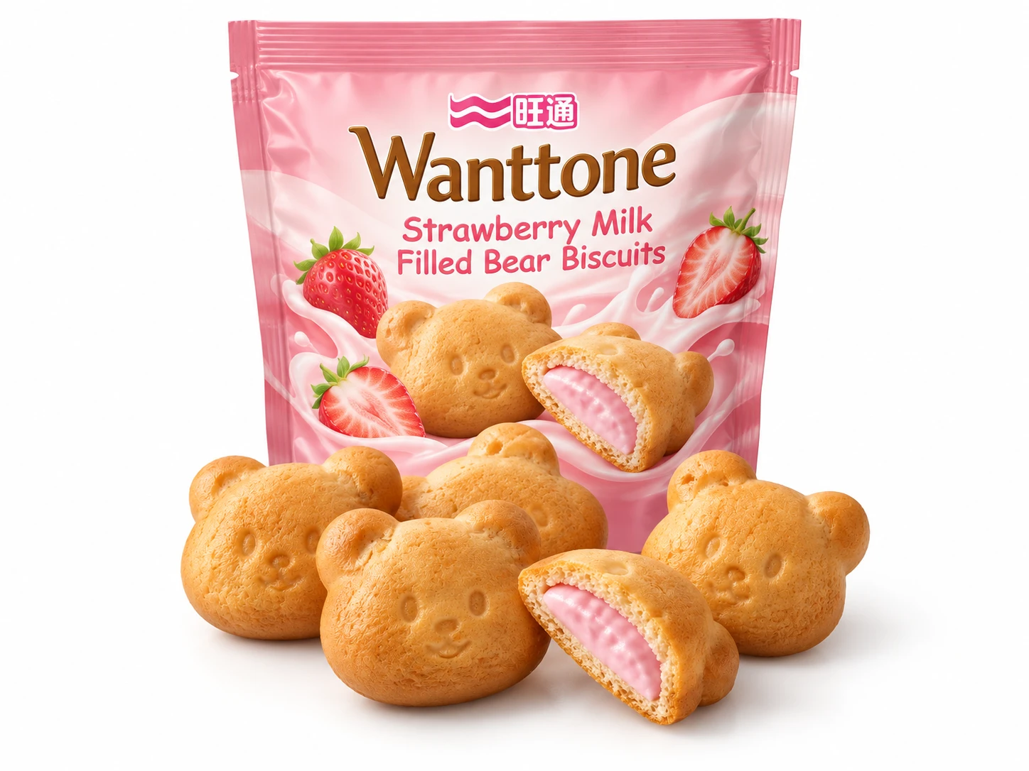 Strawberry Milk Filled Bear Biscuits: cover