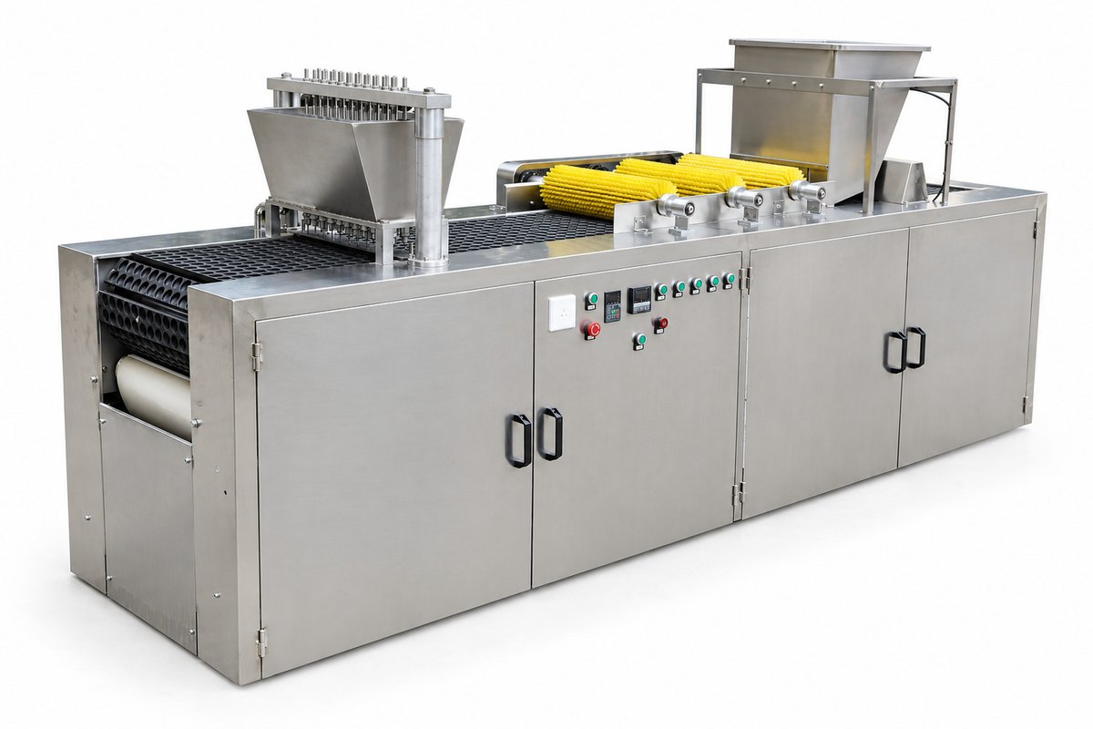 Equipment for the filled-biscuit forming and filling route